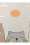 Teddy Bear Patterned Baby and Kids Printed Single Pique Set 160 X 220 cm Gray - 2