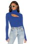 Women's Cobalt Blue Turtleneck Bodysuit