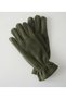 Women's Khaki Green Fleece Winter Finger-Closed Gloves Thermal Khaki Gloves with Elastic Ankle - 2