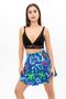 Summer Mini Short Skirt Soft Woven Viscose Printed High Waist, Elastic Back Waist - 5