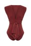 Tile Tie Detailed V-Neck Fitted/Flexible Snap Fastener Knitted Body TWOSS23BD00055 - 6