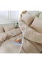 Double Duvet Cover Set 57 Wire Akfil Fabric with 2 Pillowcases (8 Colors) Beige - 2