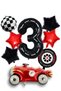 Vintage Race Car Black Age Figure Balloon Set Race Car Birthday Red 10-Piece Balloon Set