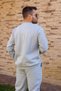 Men's Light Gray Comfortable Fit Embroidery Detailed Sweat Tracksuit Set 21eestbakt - 6
