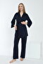 Pregnant and Maternity Pajama Set with Front Tie