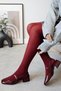 Women's Audrey Claret Red Patent Leather Open Back Square Toe Helmet Short Block Heeled Cherry Red Shoes - 5