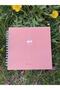 15x15 Cm Square Pink Notebook Spiral Notebook Striped Notebook - 4