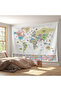 Wall Cover / Carpet Flag Detailed Turkish Current World Map -3966 - 2