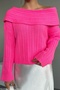 open shoulder folded sweater