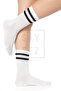 Bamboo Unisex Tennis College Striped Premium White Seamless Socks Pack of 3 - 6