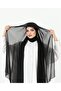 Practical Neck-Covering Chiffon Ready-To-Wear Shawl, Umrah Shawl with Ninja Bonnet, Black Shawl - 4