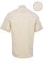 Men's Beige Cotton Short Sleeve Pocket Collar Buttoned Classic Cut Shirt - 3