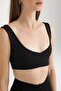Black Crop Top - Soft Touch V-Neck - 3