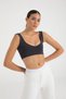 Soft Touch V-Neck Cropped Top Charcoal Grey