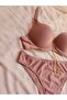 Basic Corded Patterned Supported Powder Bra Set - 3