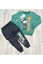 Snoopy Printed Men's Set of 2 with Pockets Mint Green Color