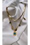 Gold Color Double Steel Necklace