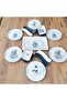 Set Breakfast 15 Pieces Blue Magic Stackable for 6 People