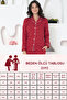 Women's Red Buttoned Pajama Set Long Sleeve - 8