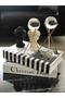 Gold 2-Piece Cross-Leg Crystal Sphere Figurine