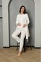 1036 Special Design Lace Detailed Maternity 3-Piece Dressing Gowns and Pajamas Set on the Sleeve - 2