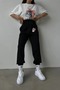 Women's White Cute Cat Printed Oversize T-shirt Jogger Top and Bottom Set - 5