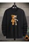 Printed Crew Neck Oversize Sweatshirt