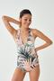 Green-salmon Halterneck Swimsuit