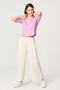 Pink Crew Neck Crop T-shirt - 3