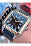 FERRUCCİ SQUARE MODEL CALENDAR LEATHER CORD MEN'S WRISTWATCH + BRACELET GIFT