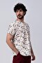 Pios Men's Bone Dog Patterned Lycra Uniform-Scrubs-Single Top