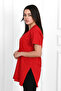 Women's V-Neck Slit T-Shirt 8783-22 - 2