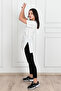 Women's V-Neck Slit T-Shirt 8783-22 - 3