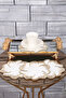 Hawaii Gold 6-Piece Cocktail Presentation Napkin Linen Linen Fabric Embroidered Presentation Napkin - 5