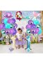 Mermaid Mermaid Shell Balloon Bouquet Rainbow Color Number Balloon Sea Shell Full Set - 6