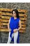 Women's Cobalt Blue Tie-Up Tunic - 4