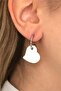 Bright White Color Antiallergic Heart Earrings - 3