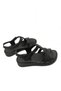Women's Black Cross-Strap Ankle Strap Flat Chunky Thick sole Sandals - 5