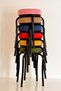Black Fabric Metal Stool 6 Pieces