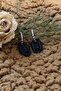 Matte Black Color Antiallergic Sailor Knot Earrings - 2