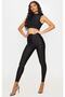 Women's Black Shiny High Waist Shaping Disco Leggings