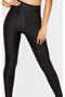 Women's Black Shiny High Waist Shaping Disco Leggings - 4