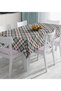 Pastel Colored Plaid Pattern Digital Printed Tablecloth on Colorful Background