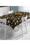 Digital Printed Tablecloth with Pumpkin Pattern on Black Background