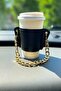 Women's Black Color Special Series Leather Coffee Cup Holder