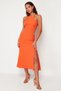 Orange Woven Back Tie Woven Evening Dress Night Graduation Dress Tprss24El00077 - 2