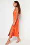 Orange Woven Back Tie Woven Evening Dress Night Graduation Dress Tprss24El00077 - 3