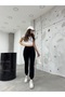 Black High Waist Lycra Sweatpants - 5