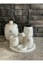 New Oval Model Marble Bathroom Set with Marble Handles Polenstone