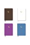 Set of 4 Notebooks Hard Cover Dotted Notebook 13x21 Cm Brown White Purple Blue - 2